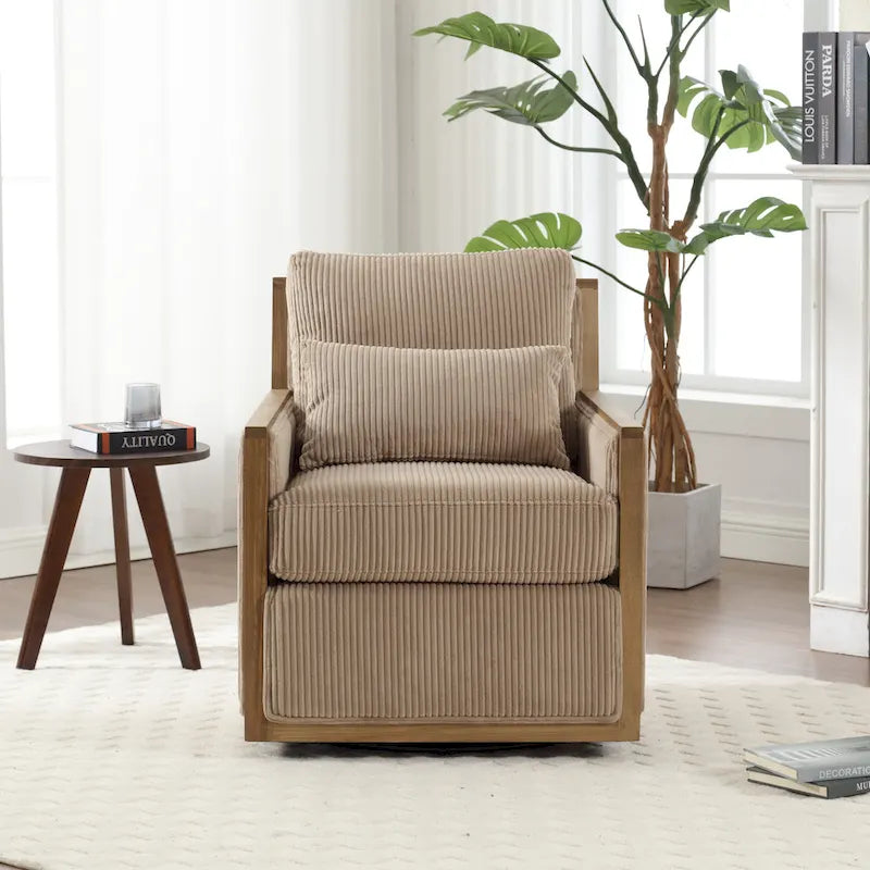 Camel Modern 26.8 Swivel Barrel Chair