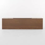 Walnut 59.2 TV Stand with 2 Cabinets & Tempered Glass Shelf for 40 TVs