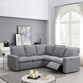 Linen L-Shaped Sectional Sofa with Power Recliners & USB