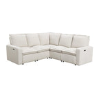 Linen L-Shaped Sectional Sofa with Power Recliners & USB