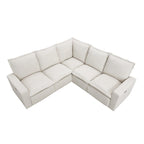 Linen L-Shaped Sectional Sofa with Power Recliners & USB