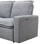 Linen L-Shaped Sectional Sofa with Power Recliners & USB