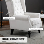 Cream White Modern 29.3 High Back Tufted Accent Chair with Wingback Design