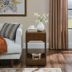Mid Century Modern Lift Top Side Table, Small Rising End Table Couch Table with Storage Shelf