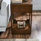 Mid Century Modern Lift Top Side Table, Small Rising End Table Couch Table with Storage Shelf