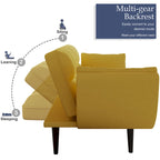 Yellow Sofa with Armrests and Throw Pillow - Comfortable Sofa Bed for Small Spaces, Ideal for Apartments