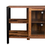 Walnut 70.87 Farmhouse TV Stand with Open Storage for 70 TVs