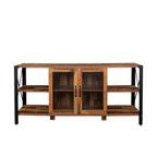 Walnut 70.87 Farmhouse TV Stand with Open Storage for 70 TVs