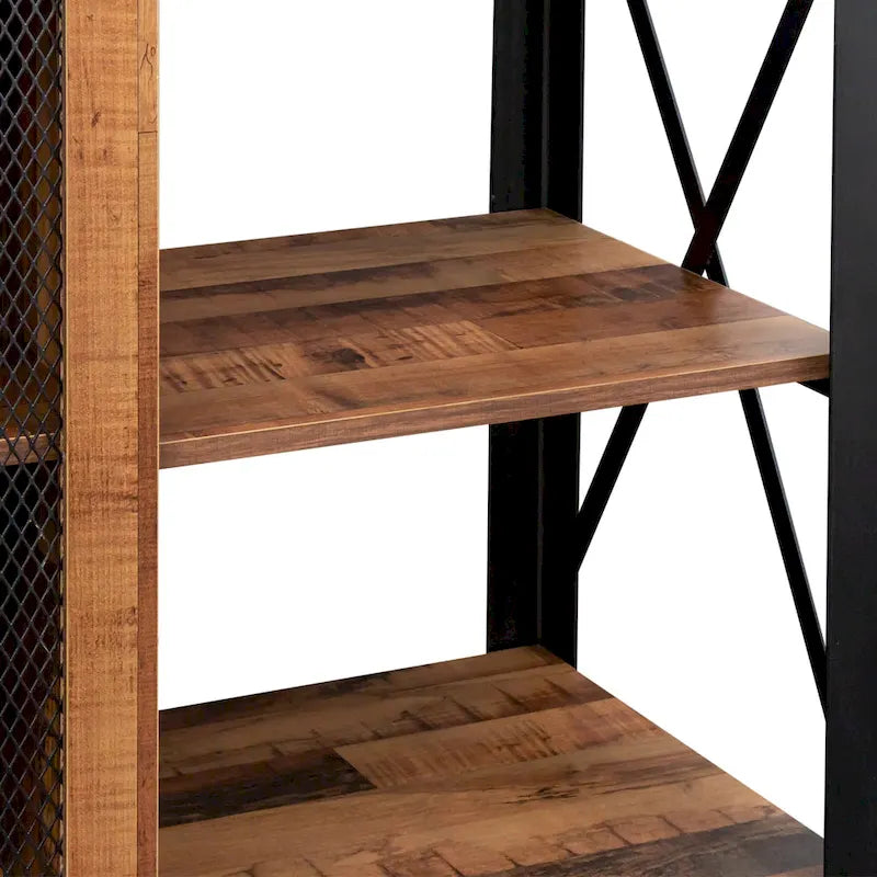 Walnut 70.87 Farmhouse TV Stand with Open Storage for 70 TVs