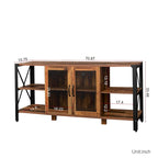 Walnut 70.87 Farmhouse TV Stand with Open Storage for 70 TVs
