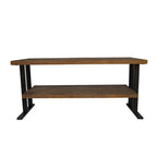 Media Console Table with one shelf to your Home decor, Natural Reclaimed wood and black finish
