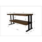 Media Console Table with one shelf to your Home decor, Natural Reclaimed wood and black finish