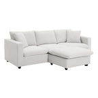 4-Seat Polyester L-Shaped Sectional Sofa with Convertible Ottoman
