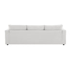 4-Seat Polyester L-Shaped Sectional Sofa with Convertible Ottoman