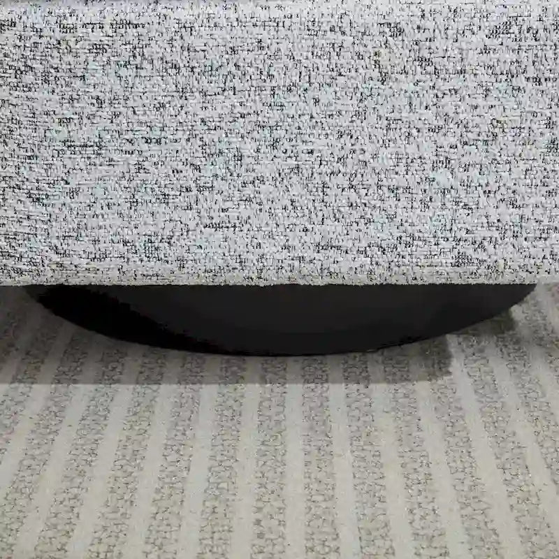 White+Black 31.5 Chenille Swivel Accent Chair with Solid Wood Frame