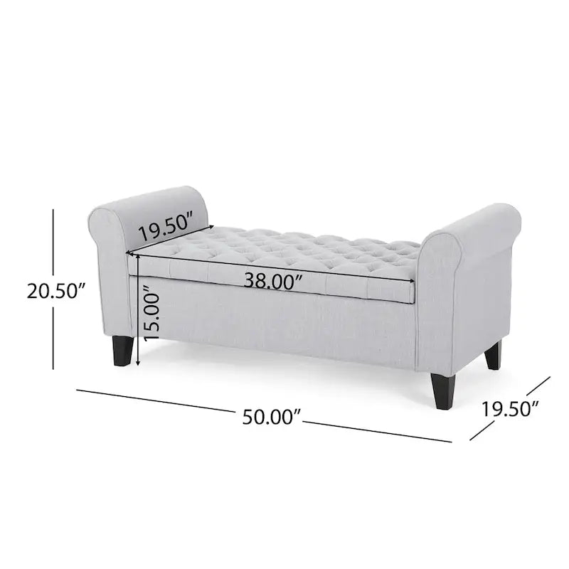 Hayes Armed Storage Bench
