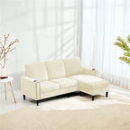 Modern Design Chenille 3 Seat L-Shape Sectional Sofa