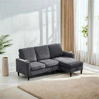 Modern Design Chenille 3 Seat L-Shape Sectional Sofa