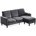 Modern Design Chenille 3 Seat L-Shape Sectional Sofa