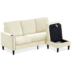 Modern Design Chenille 3 Seat L-Shape Sectional Sofa