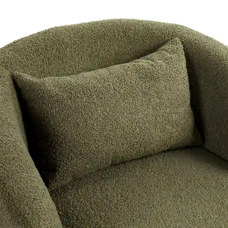 Upholstered Swivel Barrel Armchair with Storage Modern Living Room Side Chair for Bedroom/Office/Reading Spaces