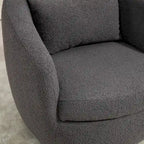 Upholstered Swivel Barrel Armchair with Storage Modern Living Room Side Chair for Bedroom/Office/Reading Spaces