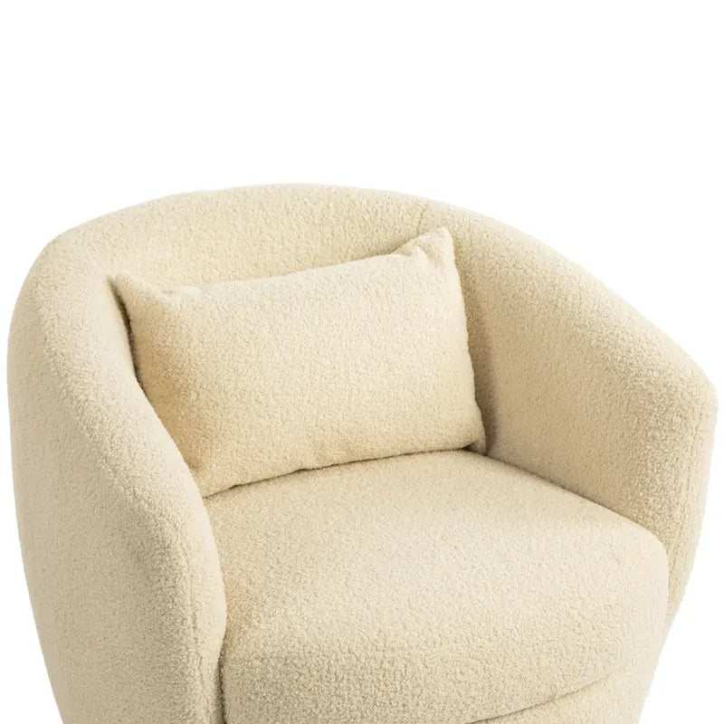 Upholstered Swivel Barrel Armchair with Storage Modern Living Room Side Chair for Bedroom/Office/Reading Spaces