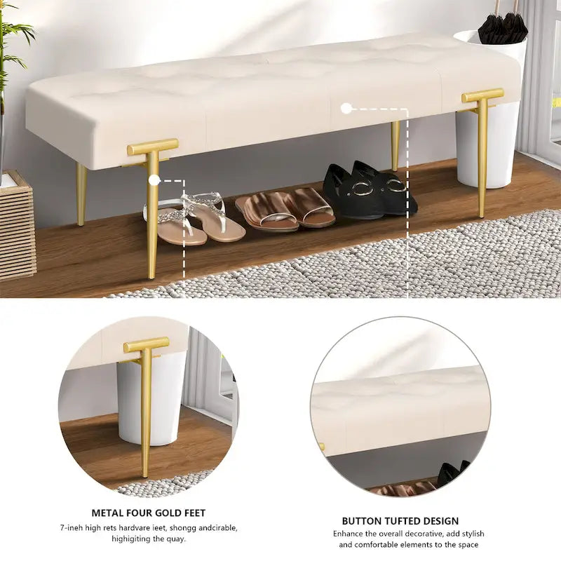 48 Modern Ottoman Bench For Bedroom Living Room Entryway