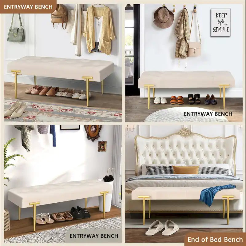 48 Modern Ottoman Bench For Bedroom Living Room Entryway