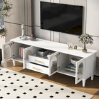 68.9 Retro TV Stand for TVs up to 75 Inches, Entertainment Center Media Console with Fluted Glass Doors for Living Room