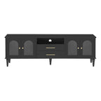 68.9 Retro TV Stand for TVs up to 75 Inches, Entertainment Center Media Console with Fluted Glass Doors for Living Room