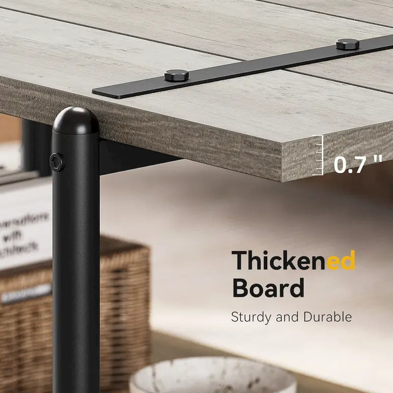 41 Large 2-Tier Industrial Wood Coffee Table with Storage Shelf