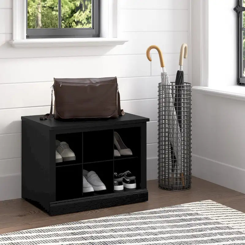 Woodland 24W Small Shoe Bench with Shelves by Bush Furniture