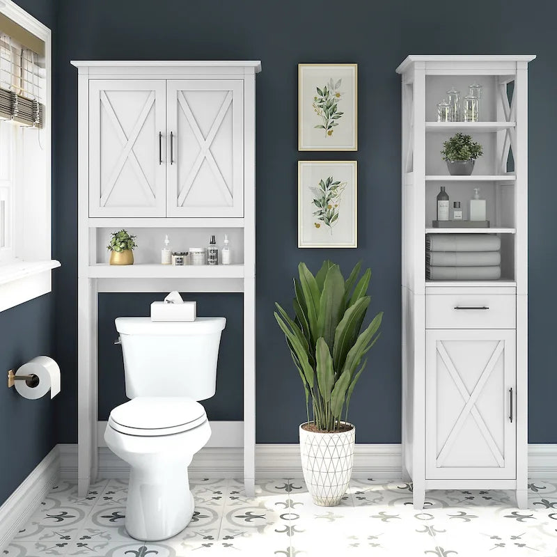 Key West Tall Linen Cabinet and Space Saver by Bush Furniture