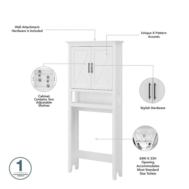 Key West Over The Toilet Storage Cabinet by Bush Furniture