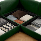 109 Chenille Upholstered L-Shaped Modular Sectional Sofa with Storage Seat, DIY Combination