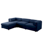 109 Chenille Upholstered L-Shaped Modular Sectional Sofa with Storage Seat, DIY Combination
