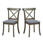 Wooden X Back Dining Chairs Set of 2