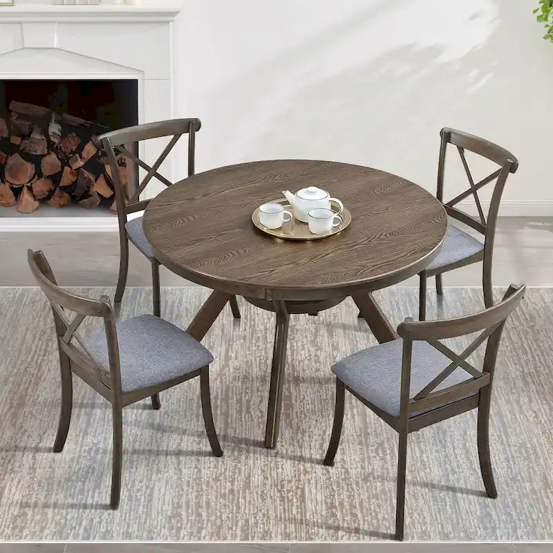 Wooden X Back Dining Chairs Set of 2