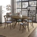Wooden X Back Dining Chairs Set of 2