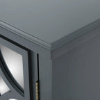 Firwood Mirror Finished Double Door Cabinet, Charcoal Grey