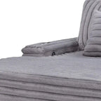 Symphony 67W Corduroy Oversized Sofa Chaise Lounge Chair with Cupholders and USB Charging Port