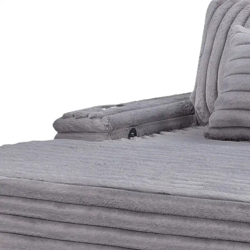 Symphony 67W Corduroy Oversized Sofa Chaise Lounge Chair with Cupholders and USB Charging Port