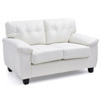 Contemporary White Loveseat With Comfort
