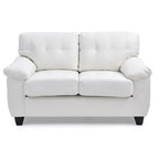 Contemporary White Loveseat With Comfort