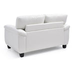 Contemporary White Loveseat With Comfort