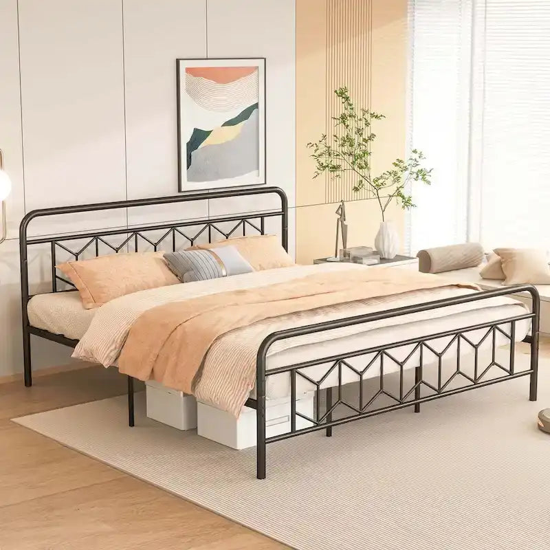 Costway Twin/Full/Queen/King Size Bed Frame Mattress Foundation with