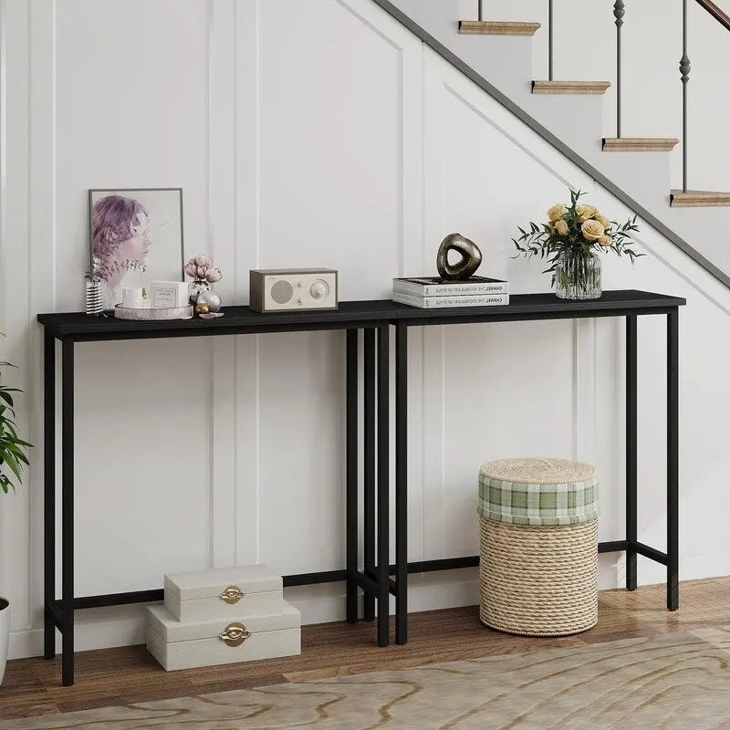 29.5 Narrow Console Table, Slim Entryway Sofa Table for Hallway, Bedroom, Living Room, or Foyer
