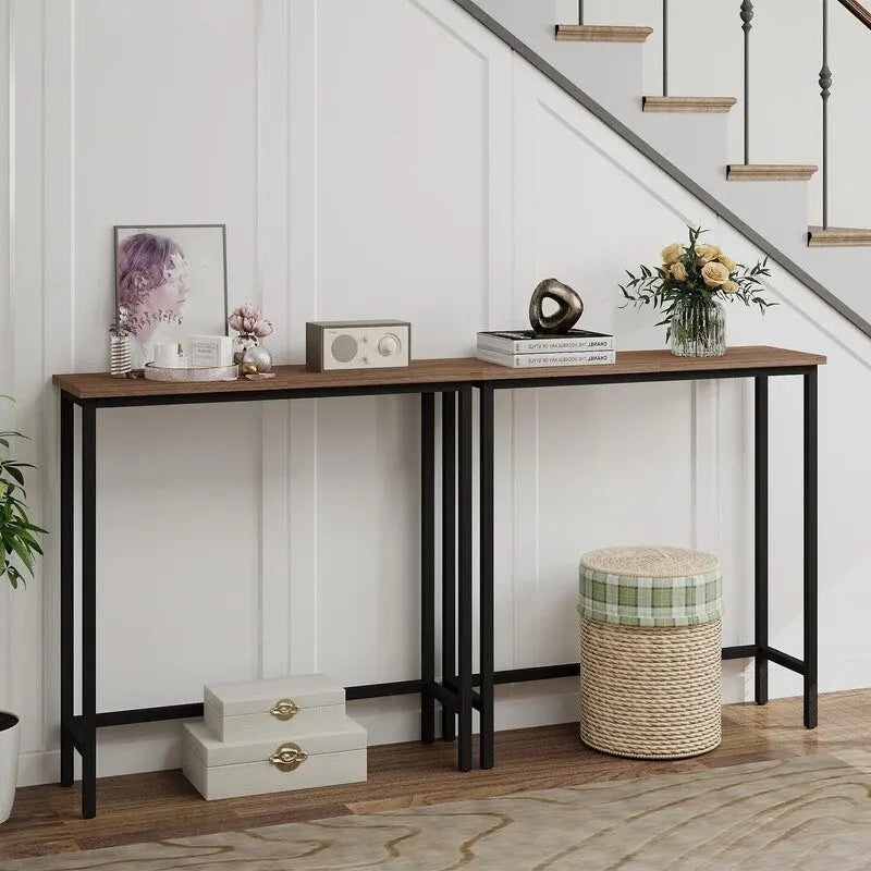 29.5 Narrow Console Table, Slim Entryway Sofa Table for Hallway, Bedroom, Living Room, or Foyer