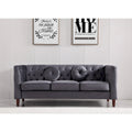 US PRIDE FURNITURE Velvet Classic Chesterfield Sofa with Wood legs